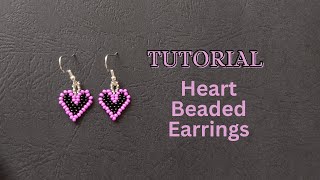 DIY Heart shaped Beaded Earrings, Heart Seed Bead Earrings Tutorial