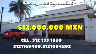 Casa en venta $12,000,000. Ubicada en el Publo Mágico de Comala, Colima. Terreno 20m x 45m