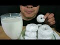 asmr comiendo donas espolvoreadas bimbo con leche