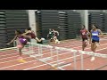 tomari gillespie of windsor won 55mhurdles at the elm city coaches meet