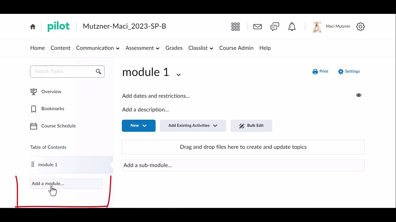 How To Add Modules On D2l Brightspace Youtube