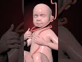 nuchal cord baby face a dangerous situation inside the womb 3d animation