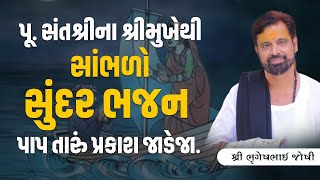 પૂ.સંતશ્રીના શ્રીમુખેથી સાંભળો સુંદર ભજન પાપ તારું પ્રકાશ જાડેજા..|| Sant Shri Bhrugeshbhai Joshi