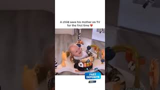 A child sees his mom on TV#chid #mom #childfunnyvideo #childmoments #fun #mother #love