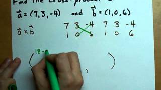 Find the cross-product of two vectors (Easy Method)