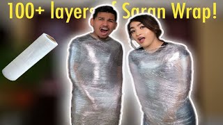 EXTREME SARAN WRAP CHALLENGE !