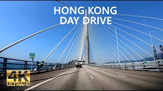 【Drive in Hong Kong 4K】Stonecutters Bridge \u0026 Ting Kau Bridge | 昂船洲大橋 \u0026 汀九橋  | ASMR | Mar 2023