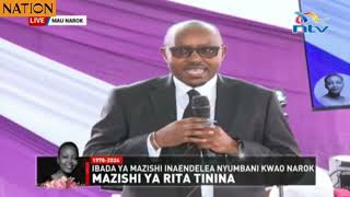'Tuwe na heshima': Emmanuel Talam to politicians at Rita Tinina's burial service