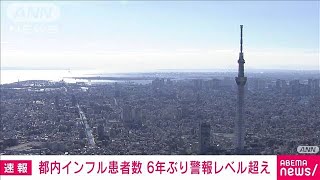 東京都内のインフルエンザ患者報告数6年ぶり警報レベル超に　前週から倍増(2024年12月26日)