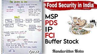 Food Security in India (Part5) || Indian Economy || Lec.57 || Handwritten Notes || An Aspirant !