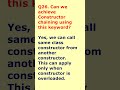 interview question 26. can we achieve constructor chaining using this keyword?  #coding  #javaclass
