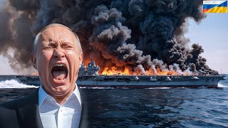 PUTIN GIVES UP! Ukrainian F-16s SINK Russian Aircraft Carrier Carrying 8,000 Invaders!