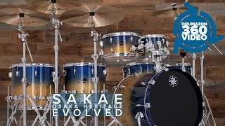 Sakae Osaka Heritage Evolved Maple Drum Kit, Lazurite Gold, 360 Rotation Video from Drumazon