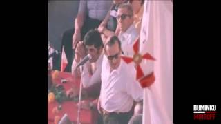 PRIME MINISTER MINTOFF SPEAKS AT A PUBLIC RALLY IN VALLETTA