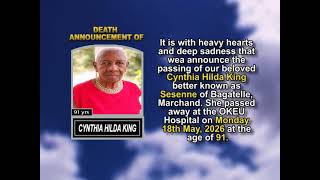 Cynthia Hilda King ~ Short Obituary