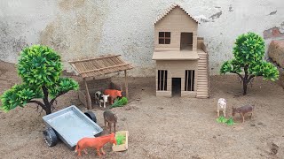 How to Make Farm house |  Cow shed| horse house | Cardboard House