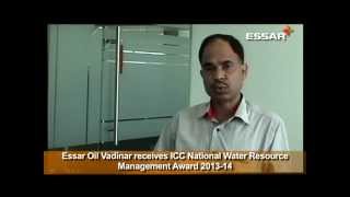 Essar Oil Vadinar receives National Water Resource Management Award 2013-14