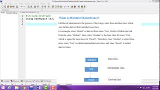 Multi-level inheritance with program execution in c++