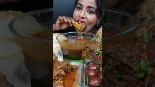 ASMR Eating Spicy Afghani Mutton Fry,Chicken Curry,Poori Masala Big Bites ASMR Eating Mukbang