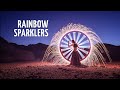 Rainbow sparklers light-painting - Tube Stories 164