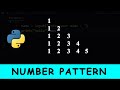 Python Program To Print Number Pattern in Right Triangle Shape | 02