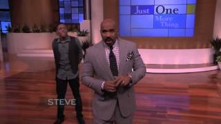 Steve Harvey tries the Dlow Shufflle