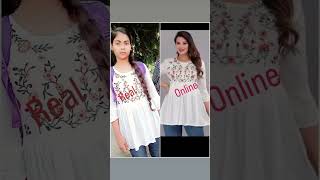 Online shopping and real photo #shortvideo #youtubeshorts #meesho #fashion #kurtidesign