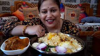 ASMR MUKBANG BIGBITES EATING CHICKEN BIRIYANI AND SPICY CHICKEN KOSHA 🐔 😋 👌