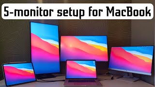 5-monitor setup for MacBook
