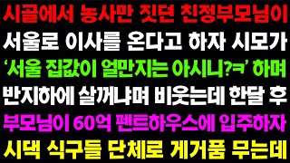 (실화사연) 시골에서 농사만 짓던 친정부모님이 서울로 이사를 온다고 하자 시모가 반지하에서 살거냐며 비웃는데 한달 후 반전 상황이ㅋㅋ /사이다 사연,  감동사연, 톡톡사연