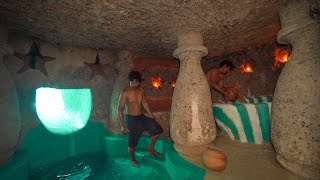 How To Build The Survival Temple Secret Underground House Water Slide To Swimming Pool