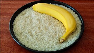 大米别总是煮饭了，加一根香蕉，教你新吃法，外酥里软太香了。【柚子爱吃】、 大米，香蕉，美食 ，中国美食
