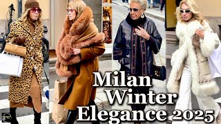 Milan Winter Elegance 2025 | Italian Street Fashion \u0026 Winter Sale 2025 | Trendy Outerwear in Milan