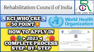 RCI WHO CRE 50 POINT CERTIFICATE IN 2023 | HOW TO APPLY WHO CRE CERTIFICATE ONLINE | 2023 PROCESS