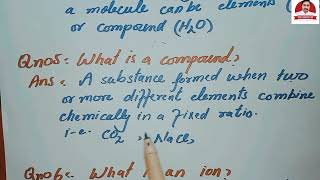 Chemistry Basic  Definitions || Atom Ion Molecule compound Mole  || OLYMPAID CHEMISTRY Question