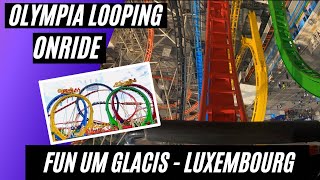 OLYMPIA LOOPING : WORLD BIGGEST TRANSPORTABLE ROLLER COASTER (POV-4K) FUN UM GLACIS - LUXEMBOURG