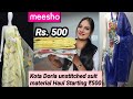 Meesho Kota Doria Unstitched Suits Haul // Kota Doria Unstitched Suit Material Haul