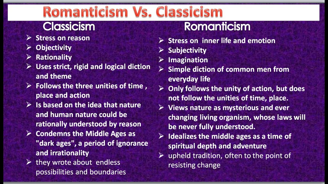 Romanticism And Classicism Youtube