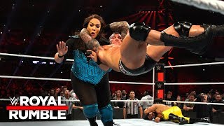 Randy Orton RKOs Nia Jax after she dominates the Men's Royal Rumble Match: Royal Rumble 2019