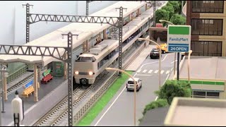 【鉄道模型・Nゲージ】683系(サンダーバード)レイアウト走行動画／”Japanese model railroad”