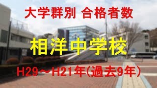 相洋中学校　大学合格者数　H29～H21年【グラフでわかる】