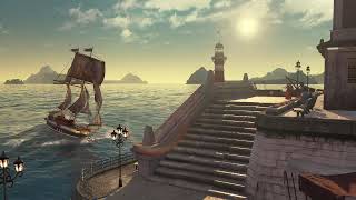 Anno 1800 Ambience: Dawn at the Emporium Port