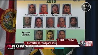 Polk County Sheriff's Office arrest 9 on child pornography and other charges