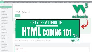 HTML Coding 101: 04 HTML Style Attribute | W3Schools HTML Tutorial