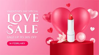 Free Valentine's Day Sale Facebook Video Template (Customizable) - FlexClip