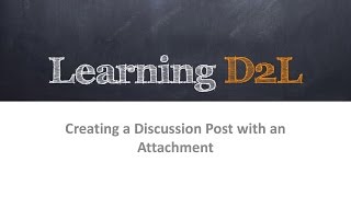 Student Podcast: Creating A Discussion Post With An Attachment