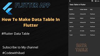 Data Table in flutter || flutter data table
