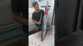 Have you ever seen someone fillet a barracuda fish like this?  #fishcutting