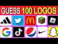 Guess The Logo in 3 Seconds | 100 Famous Logos | Logo Quiz 2024 | Can You Guess the 100 Logos