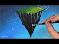 how to draw island floating in the sky with acrylic paint acrylic painting art for beginners